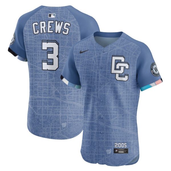 Dylan Crews Washington Nationals 2025 City Connect Elite Jersey - Blue