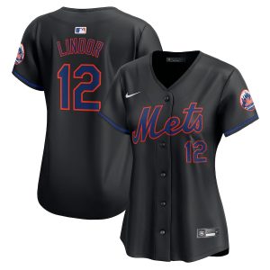 Francisco Lindor New York Mets Women's Alternate Limited Player Jersey - Black
