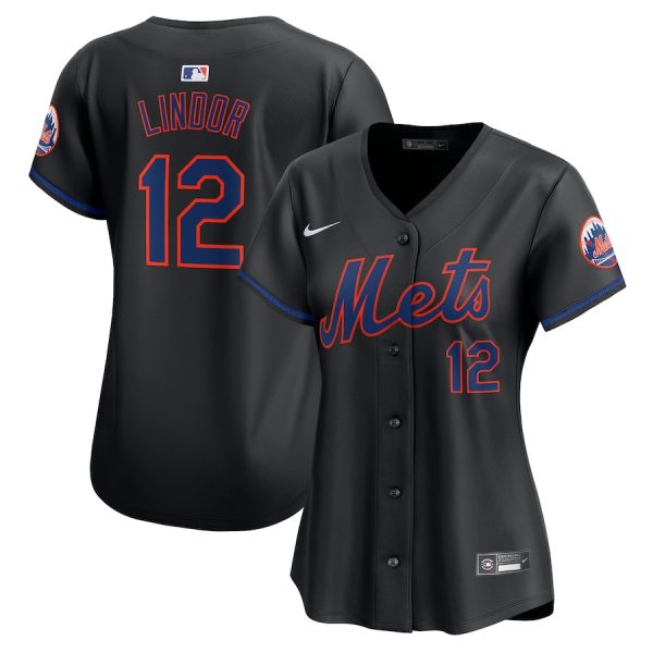 Francisco Lindor New York Mets Women's Alternate Limited Player Jersey - Black