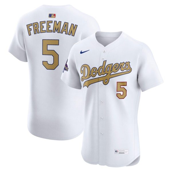 Freddie Freeman Los Angeles Dodgers 2025 Gold Collection Elite Jersey - White
