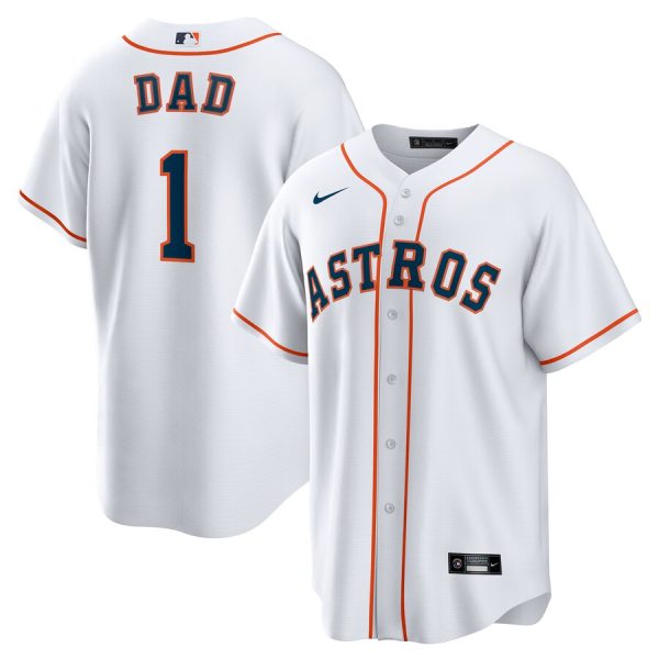Houston Astros #1 Dad Home Replica Jersey - White