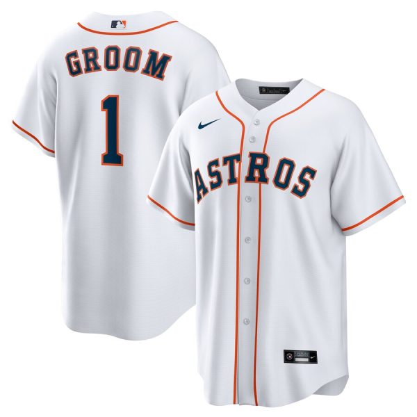 Houston Astros #1 Groom Home Replica Jersey - White