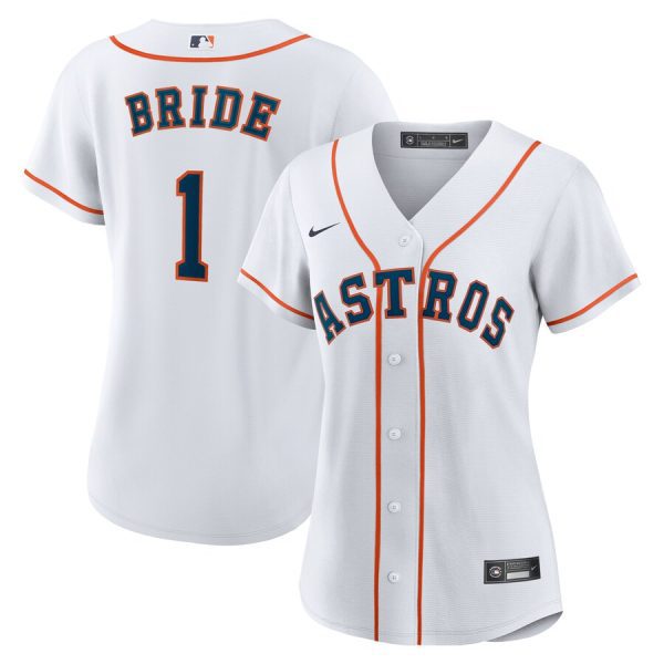 Houston Astros Women's #1 Bride Home Replica Jersey - White