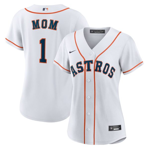 Houston Astros Women's #1 Mom Home Replica Jersey - White