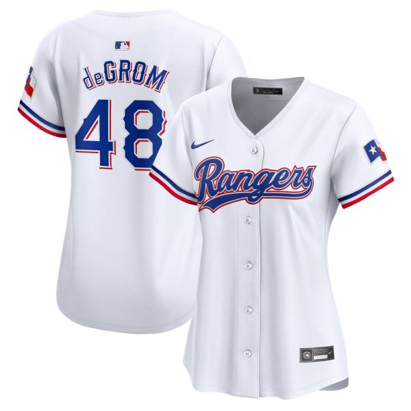 Jacob deGrom Texas Rangers Women's Home Limited Player Jersey - White
