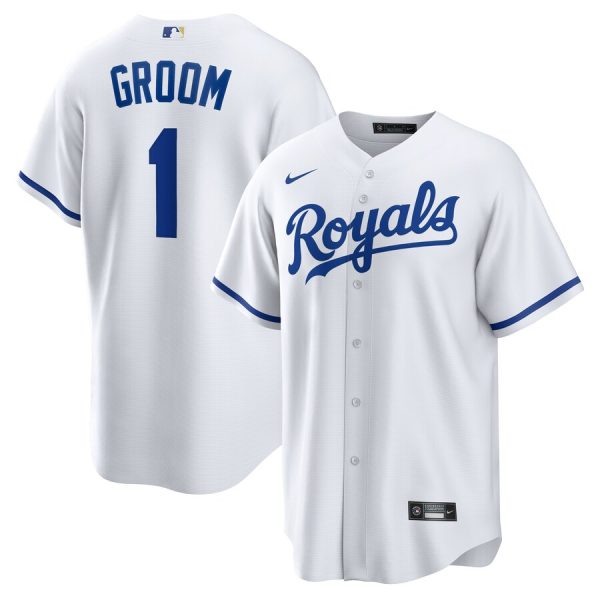 Kansas City Royals #1 Groom Home Replica Jersey - White