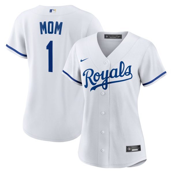 Kansas City Royals Women's #1 Mom Home Replica Jersey - White