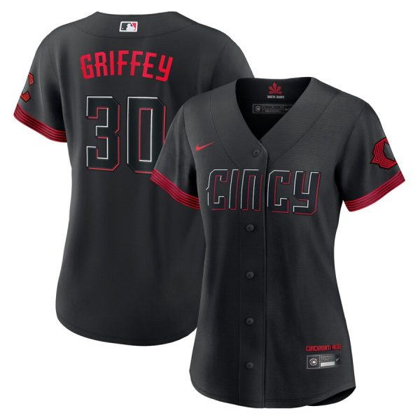 Ken Griffey Jr. Cincinnati Reds Women's City Connect Replica Player Jersey - Black