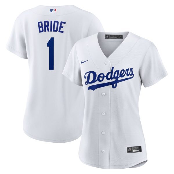 Los Angeles Dodgers Women's #1 Bride Home Replica Jersey - White