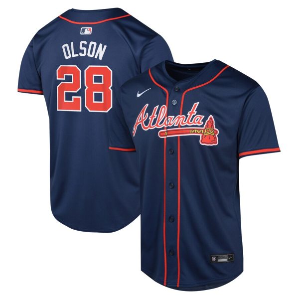 Matt Olson Atlanta Braves Youth Alternate Limited Player Jersey - Navy