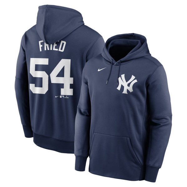 Max Fried New York Yankees Name & Number Pullover Hoodie - Navy