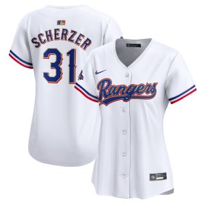 Max Scherzer Texas Rangers Women's 2024 Gold Collection Limited Player Jersey - White