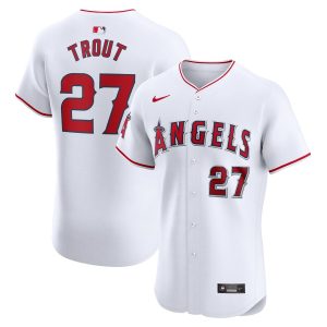 Mike Trout Los Angeles Angels Home Elite Player Jersey - White