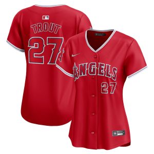 Mike Trout Los Angeles Angels Women's Alternate Limited Player Jersey - Red