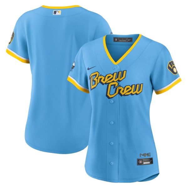 Milwaukee Brewers Women's City Connect Replica Team Jersey - Powder Blue