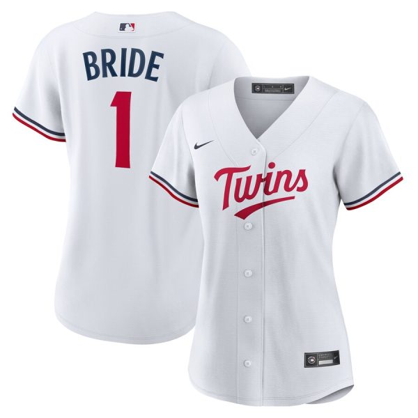 Minnesota Twins Women's #1 Bride Home Replica Jersey - White