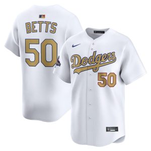 Mookie Betts Los Angeles Dodgers 2025 Gold Collection Limited Jersey - White