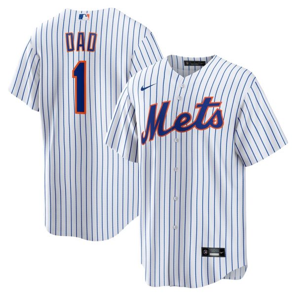 New York Mets #1 Dad Home Replica Jersey - White