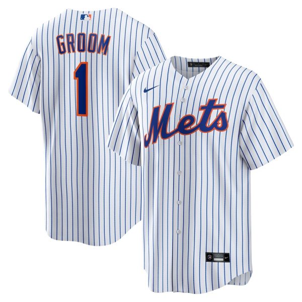New York Mets #1 Groom Home Replica Jersey - White