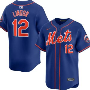 New York Mets #12 Francisco Lindor Royal 2024 Alternate Limited Stitched Baseball Jersey