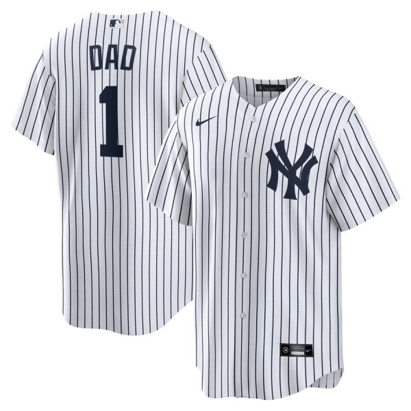 New York Yankees #1 Dad Home Replica Jersey - White