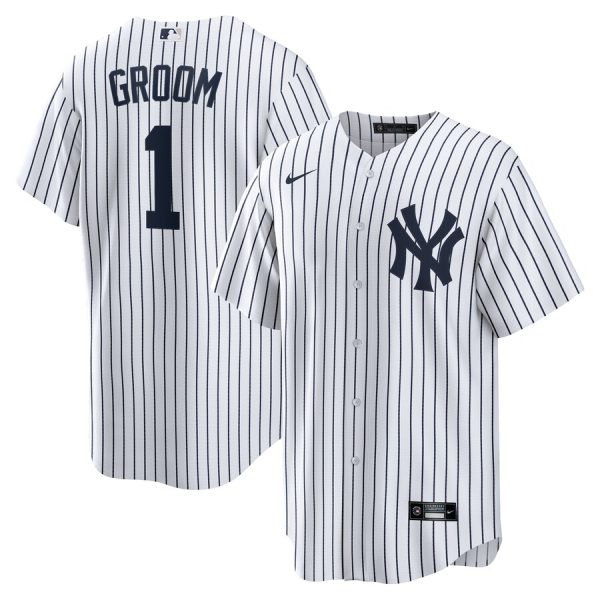 New York Yankees #1 Groom Home Replica Jersey - White