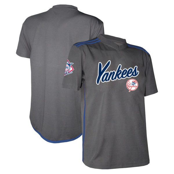 New York Yankees Stitches Team V-Neck Jersey - Charcoal