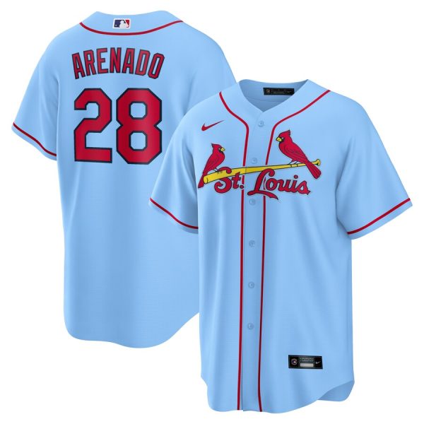 Nolan Arenado St. Louis Cardinals 2024 Alternate Replica Jersey - Light Blue
