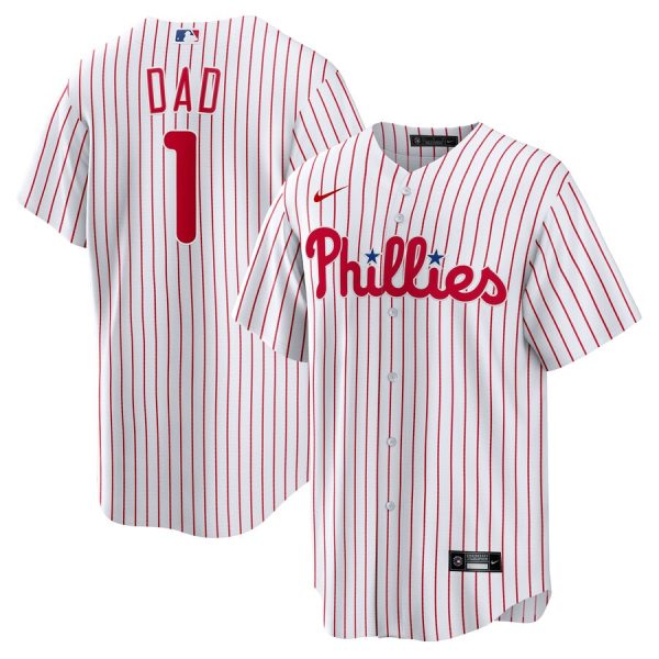 Philadelphia Phillies #1 Dad Home Replica Jersey - White