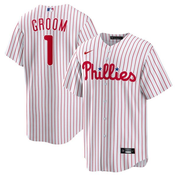 Philadelphia Phillies #1 Groom Home Replica Jersey - White