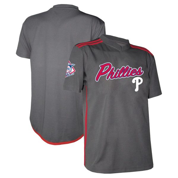 Philadelphia Phillies Stitches Team V-Neck Jersey - Charcoal