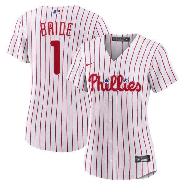 Philadelphia Phillies Women's #1 Bride Home Replica Jersey - White
