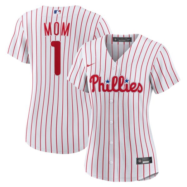 Philadelphia Phillies Women's #1 Mom Home Replica Jersey - White
