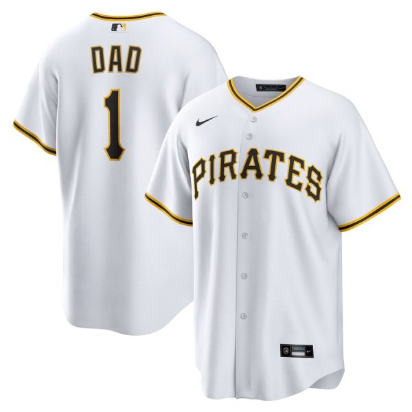 Pittsburgh Pirates #1 Dad Home Replica Jersey - White