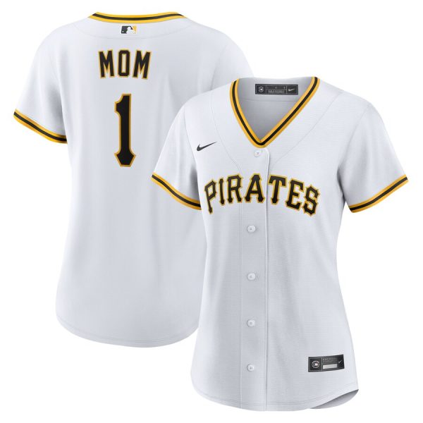 Pittsburgh Pirates Women's #1 Mom Home Replica Jersey - White