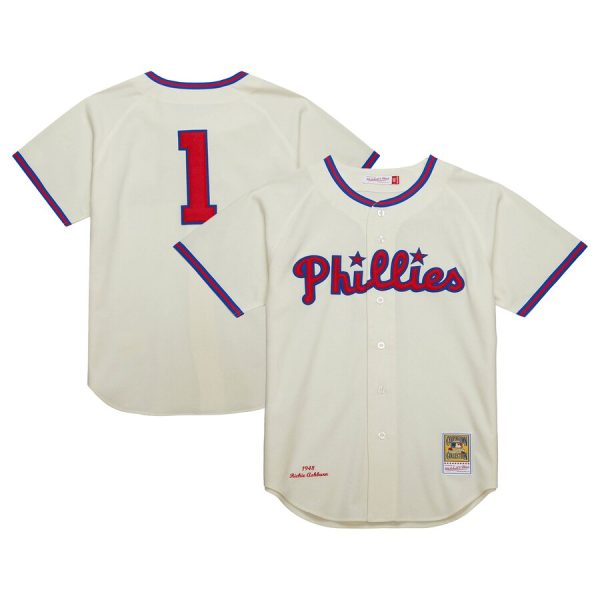 Richie Ashburn Philadelphia Phillies Cooperstown Collection 1948 Jersey - Cream