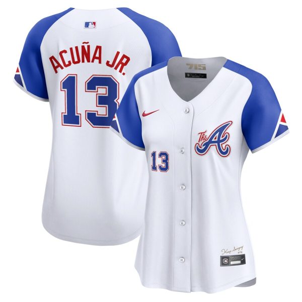 Ronald Acuna Jr. Atlanta Braves Women's City Connect Limited Player Jersey - White
