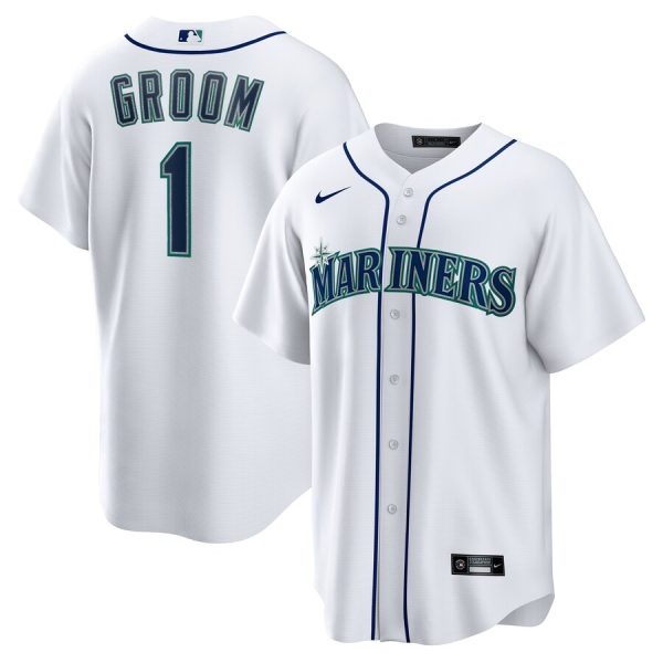 Seattle Mariners #1 Groom Home Replica Jersey - White