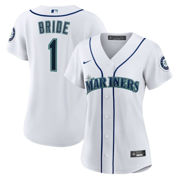 Seattle Mariners Women's #1 Bride Home Replica Jersey - White