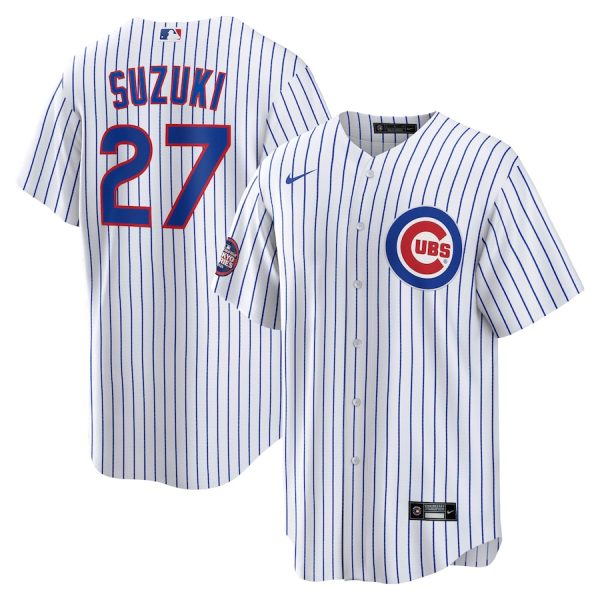 Seiya Suzuki Chicago Cubs 2025 MLB World Tour: Tokyo Series Home Replica Player Jersey - White