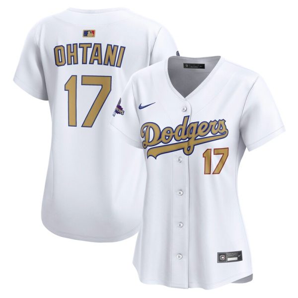 Shohei Ohtani Los Angeles Dodgers Women's 2025 Gold Collection Limited Jersey - White