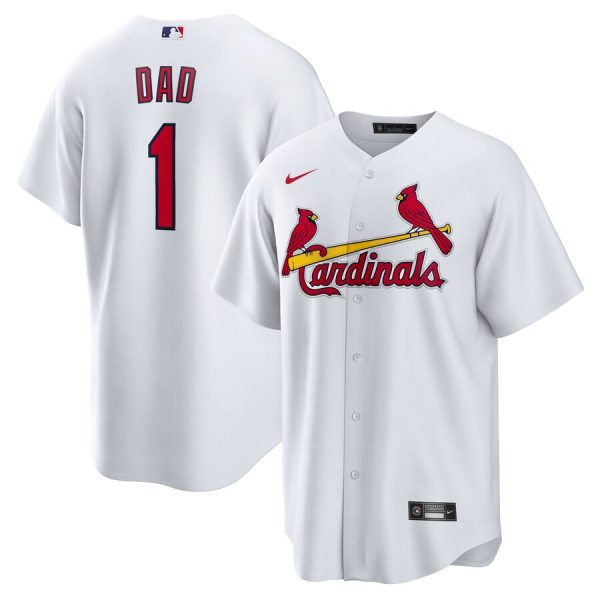 St. Louis Cardinals #1 Dad Home Replica Jersey - White