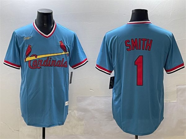 St. Louis Cardinals #1 Ozzie Smith Blue Stitched Baseball Jersey