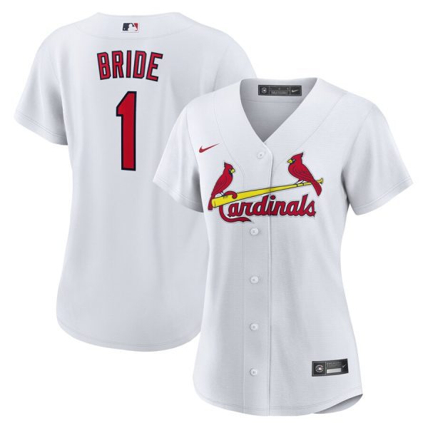 St. Louis Cardinals Women's #1 Bride Home Replica Jersey - White