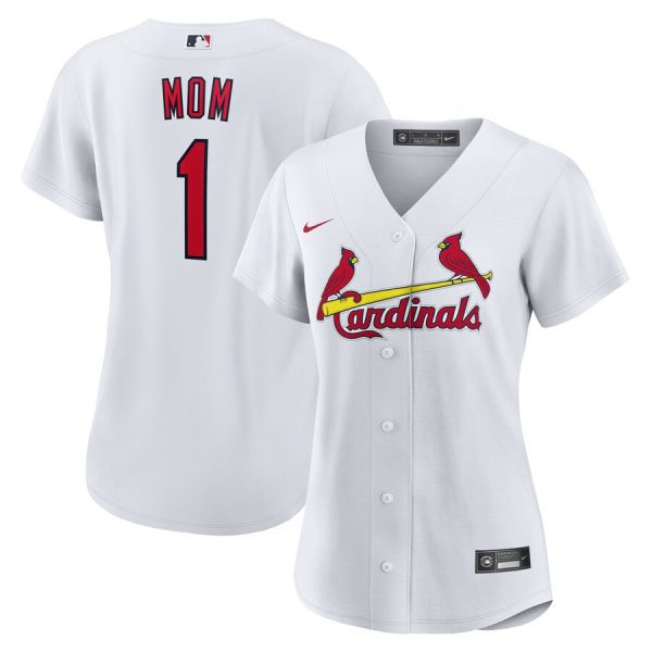 St. Louis Cardinals Women's #1 Mom Home Replica Jersey - White