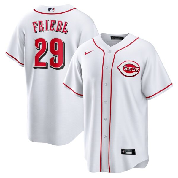 TJ Friedl Cincinnati Reds Home Replica Jersey - White