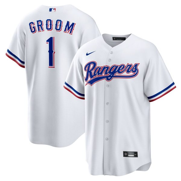 Texas Rangers #1 Groom Home Replica Jersey - White