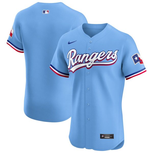 Texas Rangers Alternate Vapor Premier Elite Patch Jersey - Light Blue