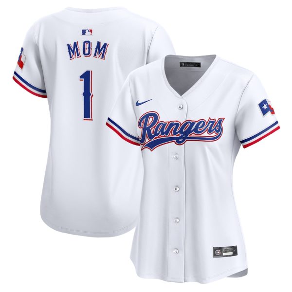 Texas Rangers Women's #1 Mom Home Limited Jersey - White