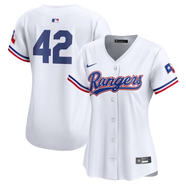 Texas Rangers Women's 2024 Jackie Robinson Day Home Limited Jersey - White